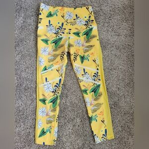 ZYIA Yellow Floral Running Leggings